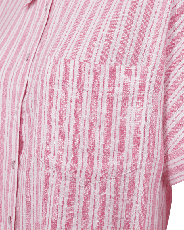 Freequent Fqlava Shirt Stripete Linskjorte Rosa