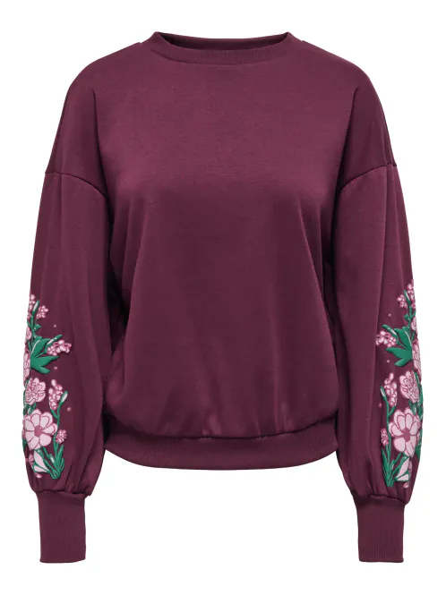 Hovedbilde Only Onlbrooke Flower Sweatshirt Burgunder