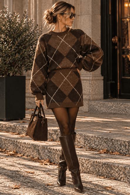 Hovedbilde Vero Moda Vmdarla Argyle Rutete Strikkeskjørt ...