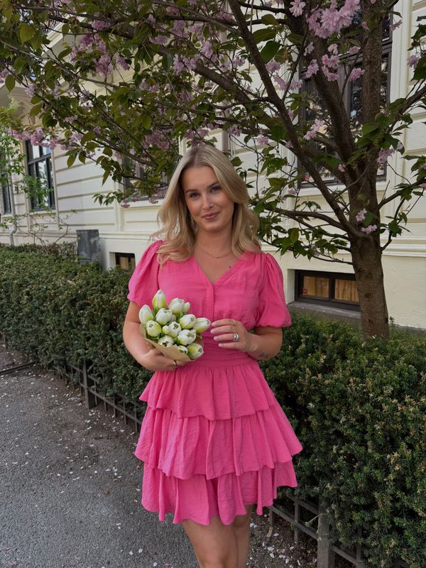 Vero Moda Vmlise  V-Hals Kort Kjole Rosa