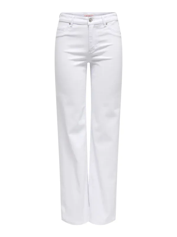Onlblush Midwaist Straight Jeans 30 Hvit