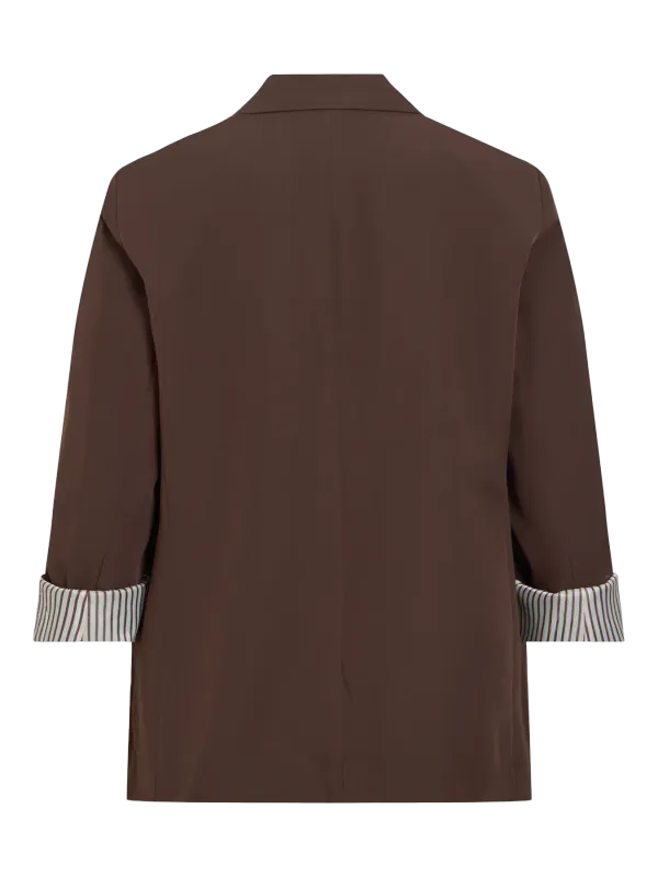 Vila Vibonnie Blazer Stripete Oppbrett Brun