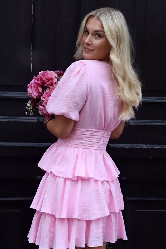 Vero Moda Vmlise  V-Hals Kort Kjole Rosa
