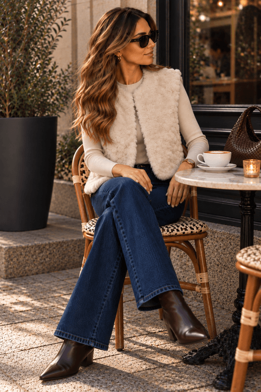 Vila Vidorte Fuskepelsvest Creme