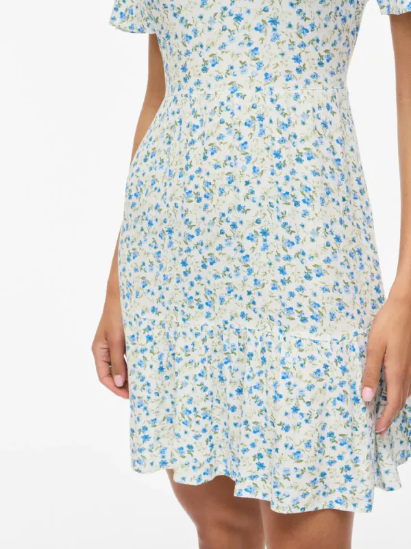 Vila Vigreis Kort Kjole Blå Blomster