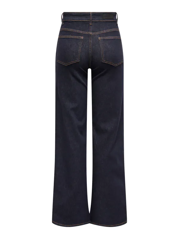 Only Onlmadison Blush Highwaist Wide Stay Blue Jeans Dk.Blue 30