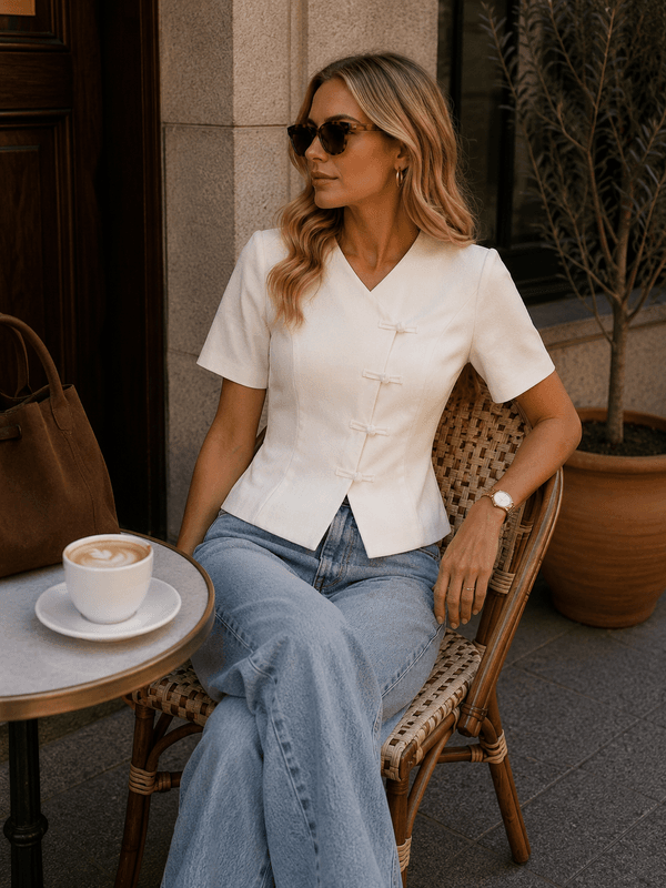 Vero Moda Vmsonja Mandarin Wrap Topp Hvit