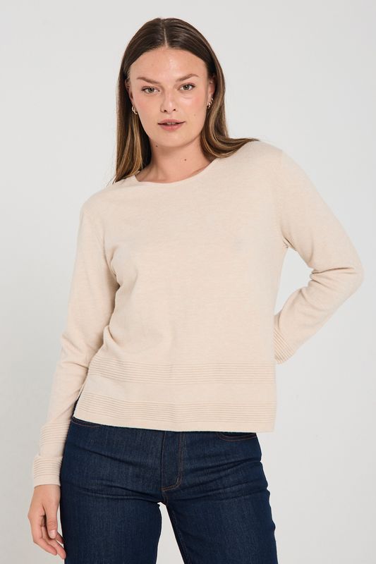 Fqflow Pullover Moonebeam Melange 
