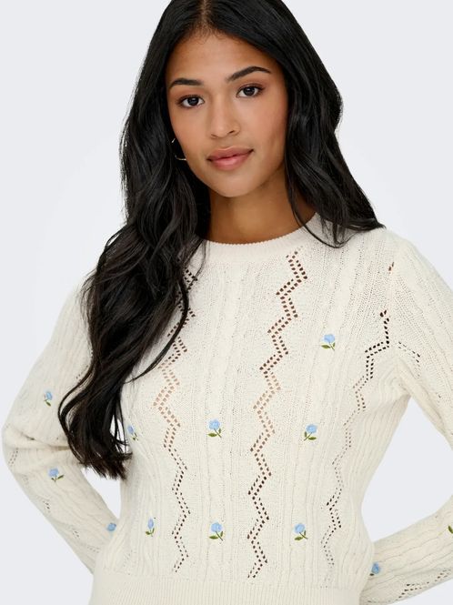 Hovedbilde Only Onlrita Cable Knit Genser Offwhite