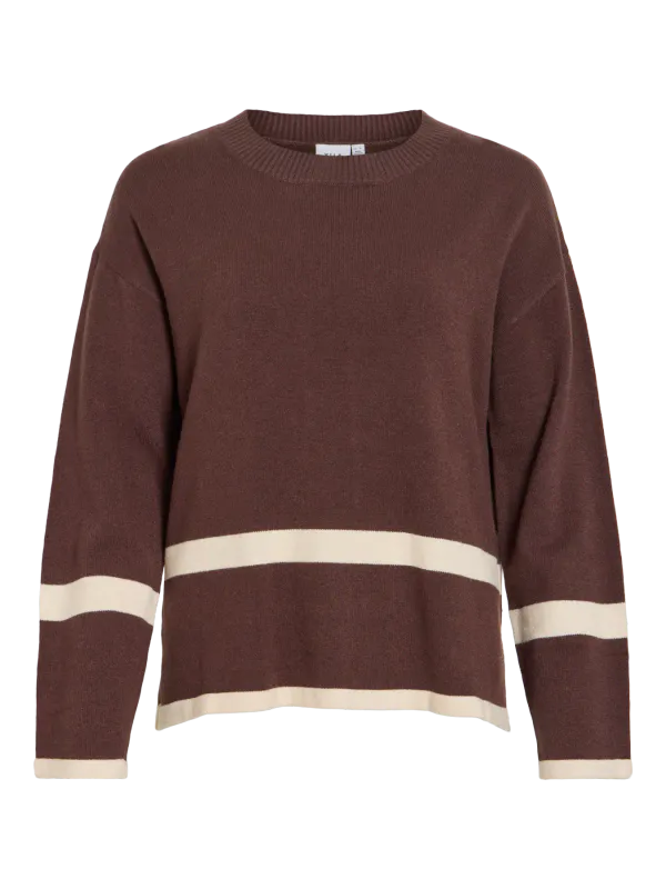 Vila Viril Oversize Strikkegenser Brun