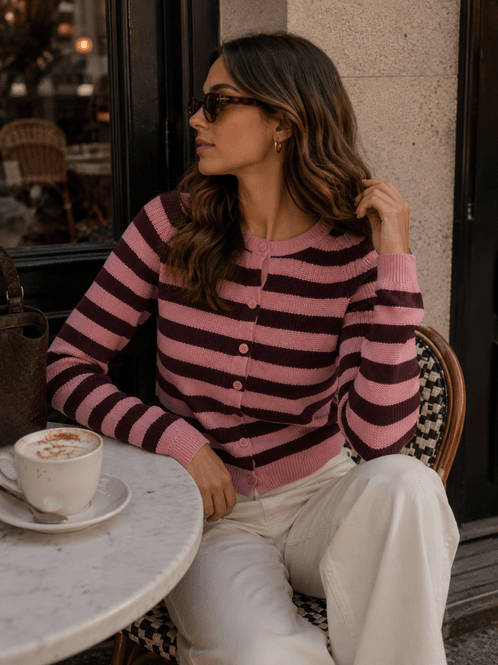 Hovedbilde Aware Awannalise Strikket Stripet Cardigan ...