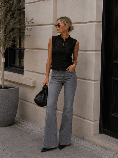 Hovedbilde Only Onlblush Midwaist Flared Jeans Grey Denim 30
