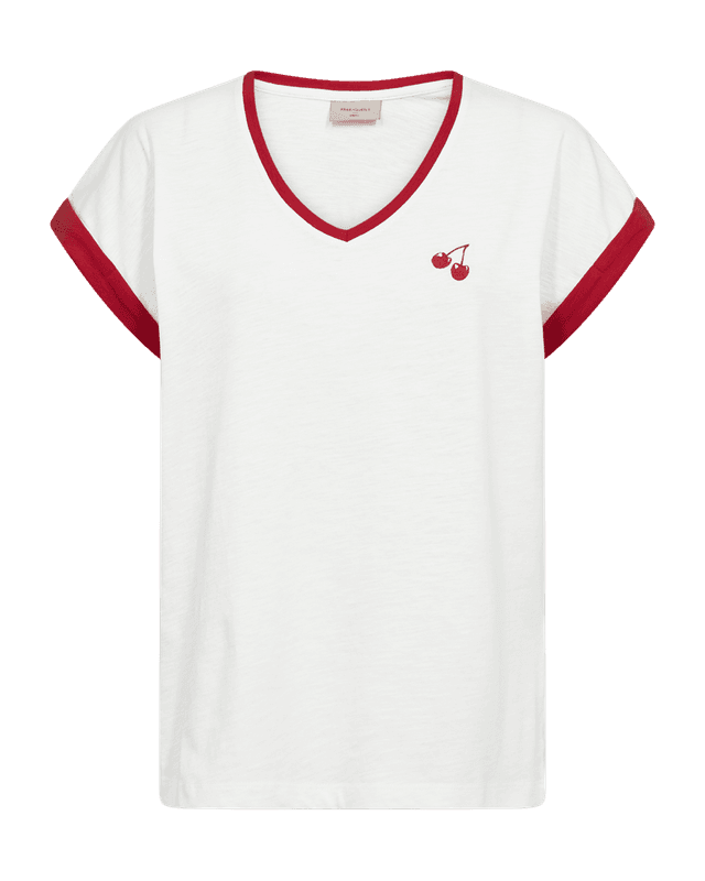 Freequent Viva T-skjorte Cherry Hvit