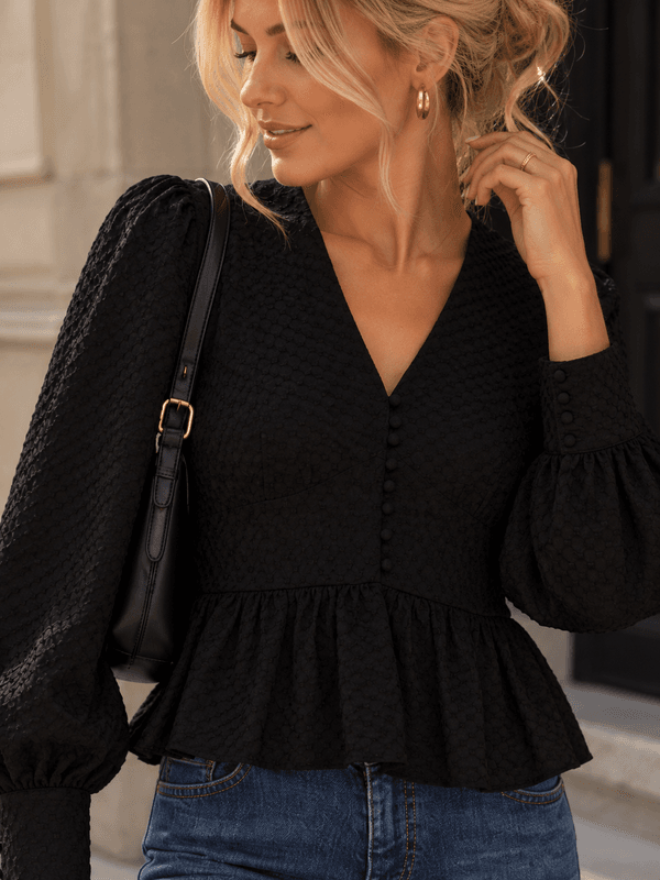 Vero Moda Vmaugusta Bluse V-hals Sort