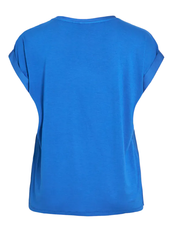 Vila Viellette Satin Top Kongeblå