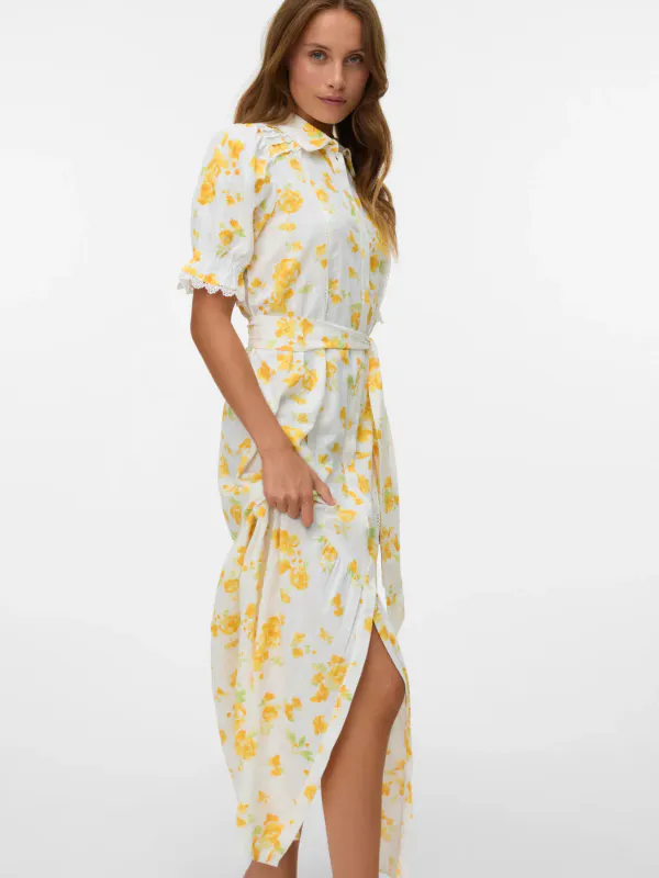 Vero Moda Vmgry Lace Maxi Dress Gul