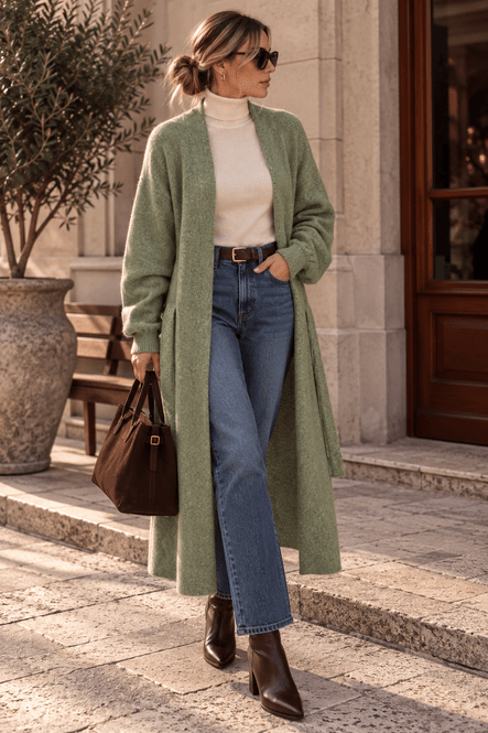 Hovedbilde Vero Moda Vmsupreme Lang Ull Cardigan Grønn