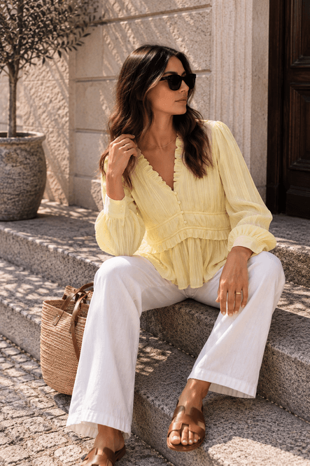 Hovedbilde Vero Moda Vmdora Plissé Bluse Gul