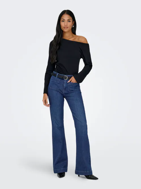 Hovedbilde Onlmadison Highwaist Pocket Flared Jeans Dk.Blue ...